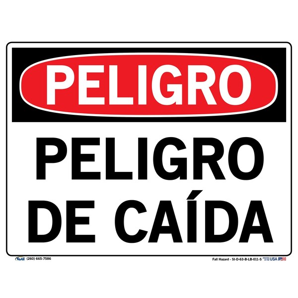 Vinyl Label Sign, 9-1/2" Height, 12-1/2" Width, Vinyl Label, Rectangle, Spanish